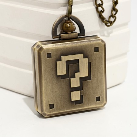 Pocket clock "Cube", quartz, d dial-4.6 cm, chain L-38 cm-1