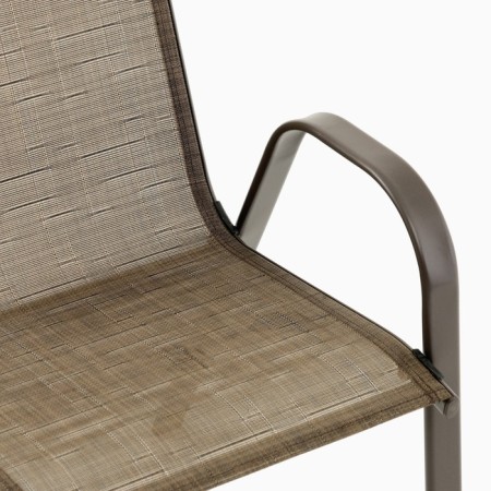 Set of garden furniture: table + 2 stools, brown, textile-6