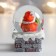 Souvenir Polystone Water Ball "Santa Morozik with a gift on the pipe" 4.5x4x4x6.5 cm