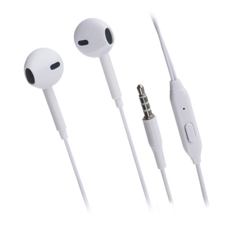 Hopower GPHP01 headphones, wired, inserts, microphone, 1.2 m, white-1