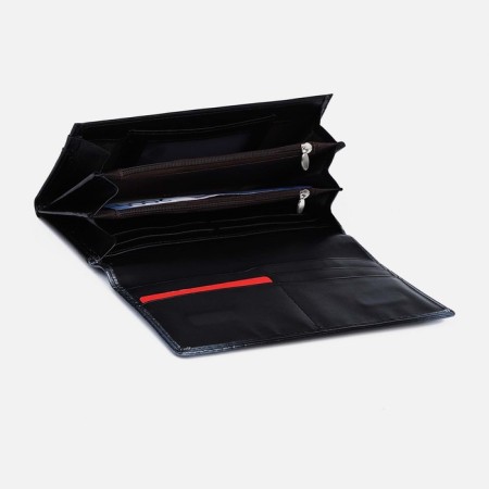 Women's wallet on magnets, black color-2