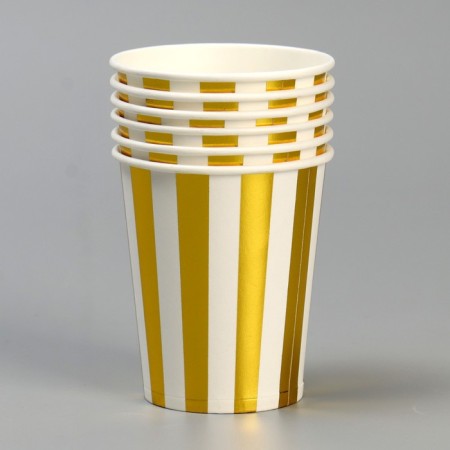 A glass of paper "strip", set, 6 pcs., Color gold-1