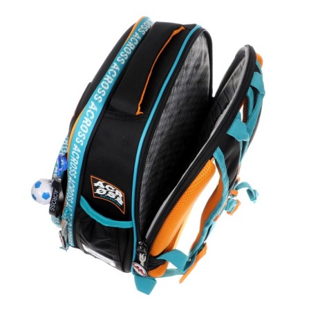 Frame backpack 37 x 28 x 12 cm, Across 194, filling: bag, pencil case, blue/blue ACR22-194-1-8