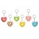 Square “heart”, on a key fob, color mix