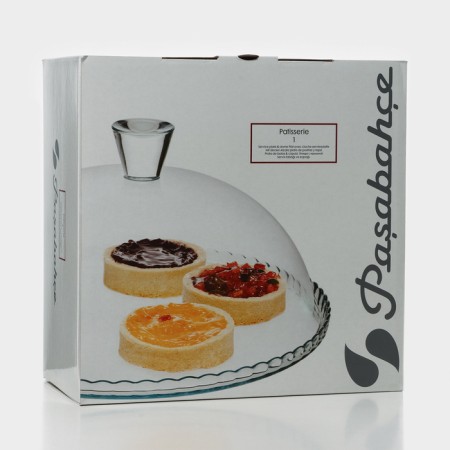 Glass cake stand with Patisserie lid, D = 32.2 cm-6