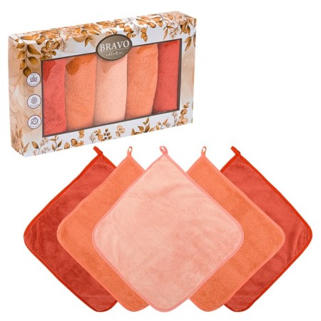 Set of towels "season", size 30x30 cm, 5 pcs, color orange