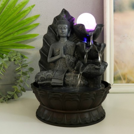 The desktop fountain from the network, the backlight "Buddha in the gray sits at the sheet" 20x20x30 cm-5