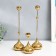 Summier Metal "drop" set 3 pcs gold 8.5x8.5x15; 8.5x8.5x32 cm