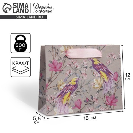 Package Gift Craft horizontal, packaging, "birds", S 15 x 12 x 5.5 cm