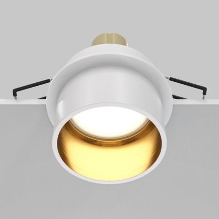 The built-in lamp Technical DL050-01WG, GU10, 1x12 W, 68x68x55 mm, white with gold-3