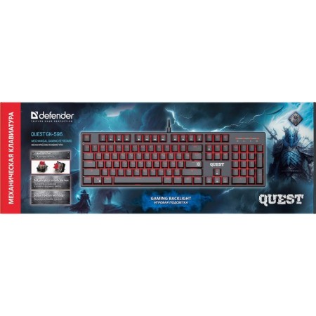 The keyboard Defender Quest GK-596, game, wired, fur, backlight, 104 keys, USB, black-2