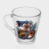 New Year's glass coffee mug "Flowers and snakes", 250 ml