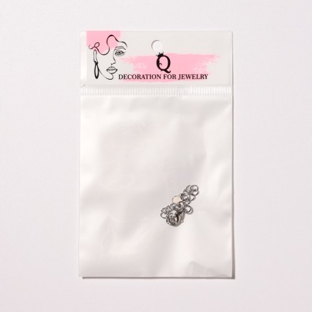 Castle Carabin Rater 10 mm "heart" with an extension cm 4 cm, silver color-3