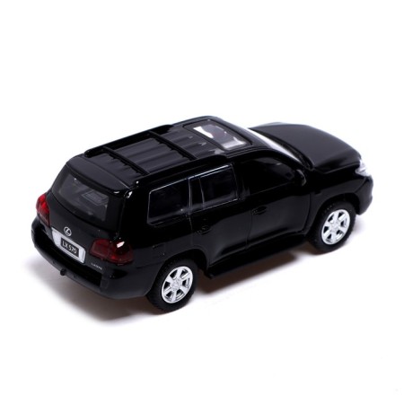 Metal machine Lexus LX570, 1:43, inertia, doors open, black color-3