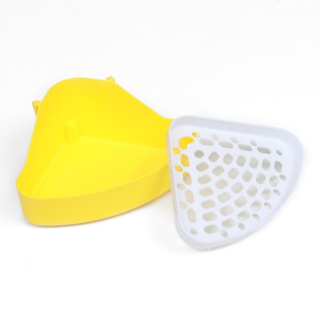 Corner toilet for rabbits and ferrets, 24 x 18 x 11 cm, yellow-4