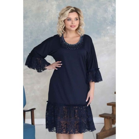 Female dress, size 44, blue color-3