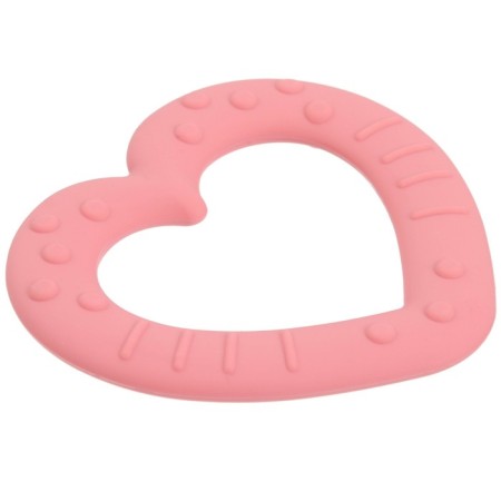 Silicone teether "heart", pink color, mum & baby-3