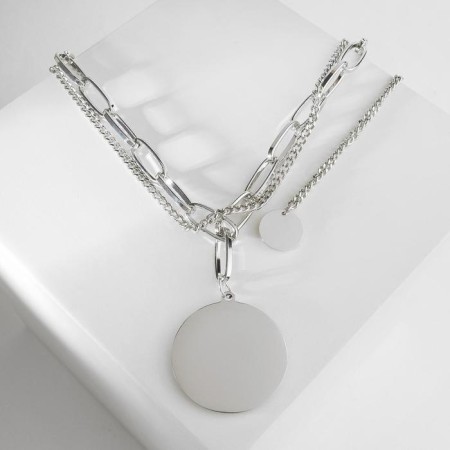 Pens "chain" links, 2 threads, color silver, 43 cm-1