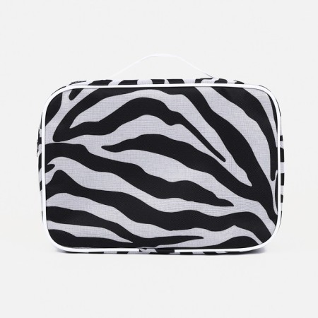 Cosmetic bag with lightning, white/black color-1