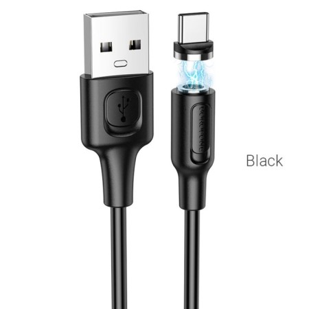 Cable Borofone BX41, Type -C - USB, Magnetic, 2.4 A, 1 m, PVC braid, black-1