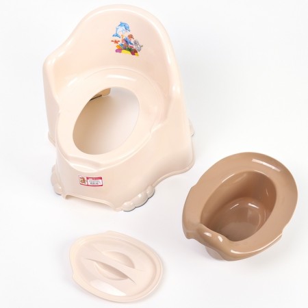 Children's anti -slip “comfort” pot with a lid, a removable bowl, cream color-9