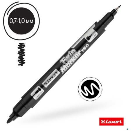 Permanent marker 0.7-1.0 mm, luxor 150, bilateral, bullet, black-2