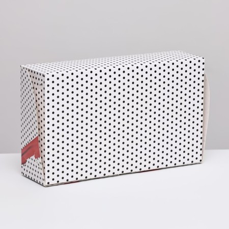 Folding box with a window for a marshmallow "peas with a bow", 25 x 15 x 7 cm-2
