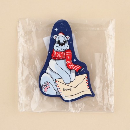 Schildik decorative for the gift "Bear with a letter", 5.3 x 7.6 cm, New Year-4