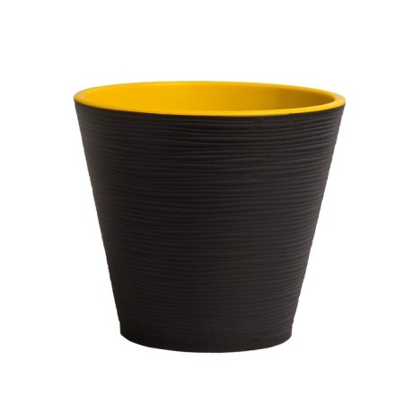 Plastic pot Live-In-Green with the “cone” tab, d = 14.5 cm, 1.3 l, black color is black