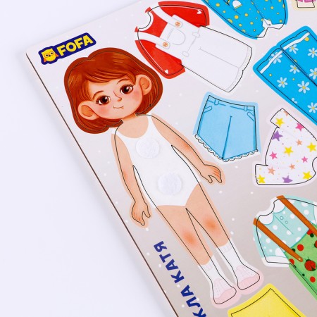 A training board with clothing on Velcro "Dressing. Kate"-1
