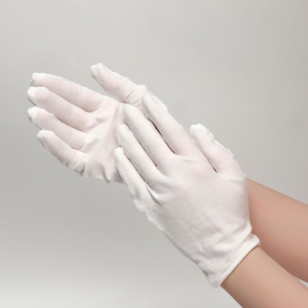 Cotton gloves, size L, steam, packing 12 pcs, white color-2