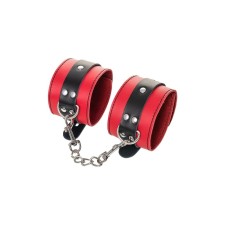 Toyfa Theatre shackles, leather, 28 cm, red color