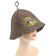 A hat for a bathhouse with embroidery from a gray felt "Life was a success!"
