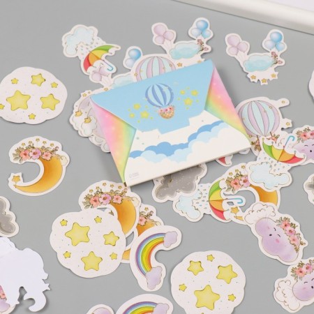 Stickers for creativity "weather phenomena" embossing silver set 48 pcs 9x7x0.8 cm-6