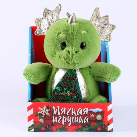 New Year's soft toy "Dragon with a Christmas tree"-1