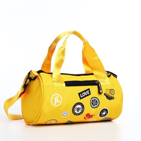 Youth bag with zipper, yellow color-3