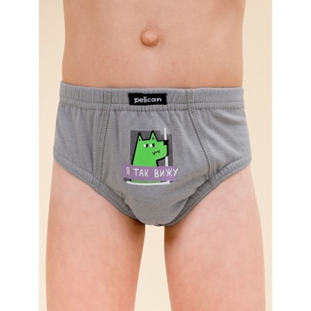 Panties for boys, height 134 cm, black color, gray, 3 pcs-9