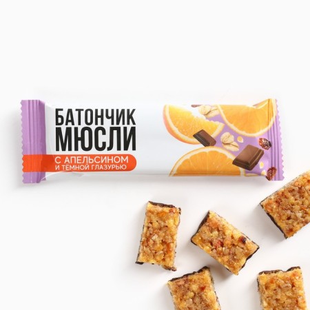 Batonchik Muslin with orange and dark glaze, 32 g-1