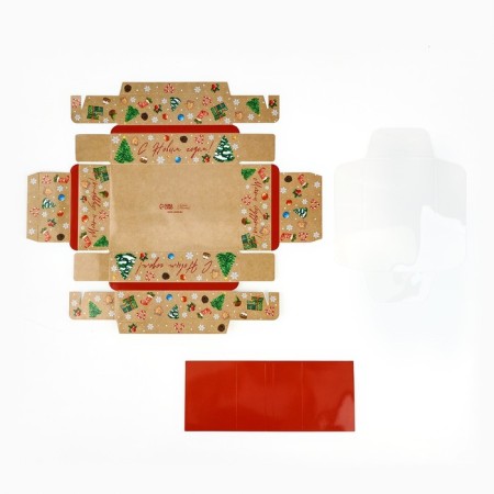 Folding box with a plastic lid “Happy New Year!”, 16.5 x 11 x 4 cm, New Year-4