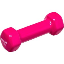 Rubberized dumbbell bradex SF 0532, pink, 0.5 kg