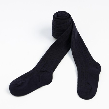Pantyhose children's small braid, dark blue color, height 128-134
