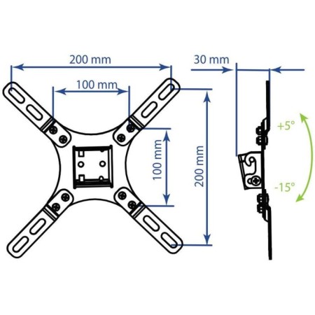 Kromax Vega-8 TV Black 15 "-42" Max 15kg wall tilt-2