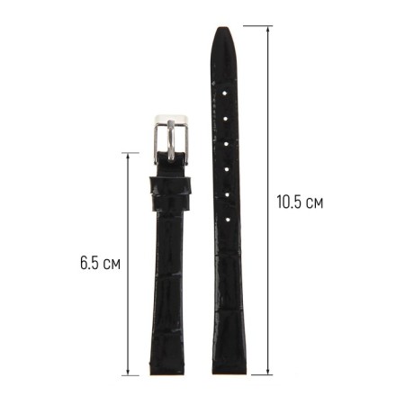 Watch strap, female, 10 mm, harness 65 mm, larynx 105 mm, genuine leather-1