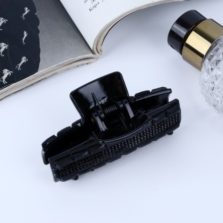 Hair crab "Stylish gloss" rhinestones, 8 cm, black-1
