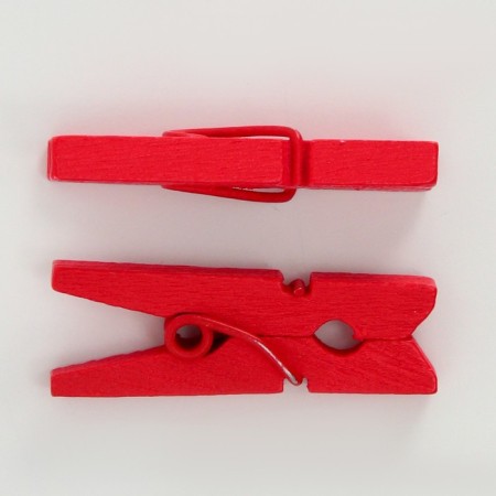 A set of clothespins for decor 50 pcs., Red - 2.5 cm-2