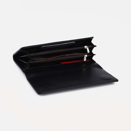 Women's wallet on magnets, black color-2