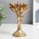 Polystone candlestick for 1 candle "Bouquet of tulips" gold 16x9.5x9.5 cm