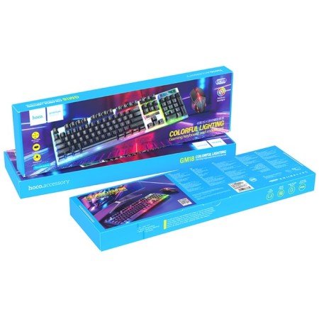 Keyboard set and mouse Hoco GM18, game, wired, membrane, 1000 dpi, black-10