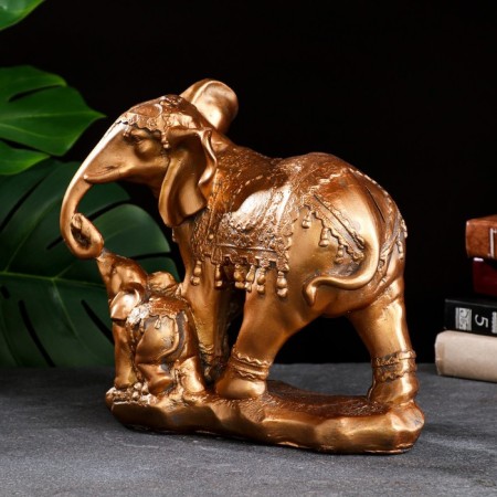 Pigger "Elephant with Elephant" bronze, 15x27cm-3