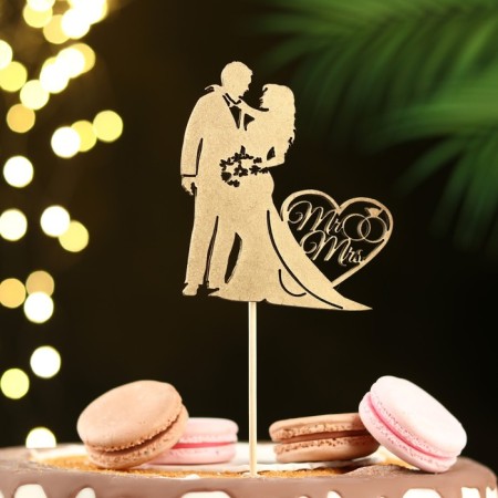 Topper "couple mr and mrs" on a suspension, Golden Gold beautifully-1